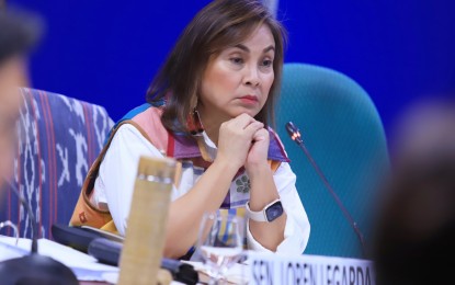 <p><strong>BUDGET HIKE.</strong> Senator Loren Legarda presides over the deliberations on the proposed 2025 budget of the Presidential Communications Office at the Senate on Thursday (Oct. 3, 2024). Legarda said she is looking at proposing an increase in the PCO’s budget to help the agency inform the people of the government’s programs and services. <em>(Photo courtesy of Senate PRIB)</em></p>