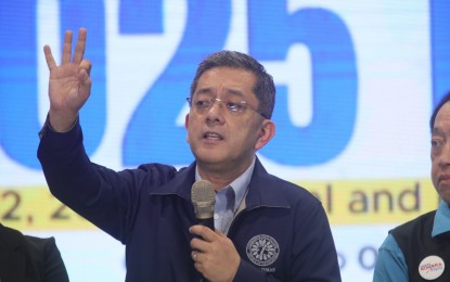 <p><strong>MEDIA BRIEFING.</strong> Comelec Chairperson George Garcia holds a press conference at the Manila Hotel Tent City on Friday (Oct. 4, 2024) as the filing hours of the day conclude. A total of 58 senatorial aspirants have so far filed their certificate of candidacy while party-list groups gunning for a seat at the lower chamber hit 50 after four days of filing. <em>(Photo by Avito Dalan)</em></p>