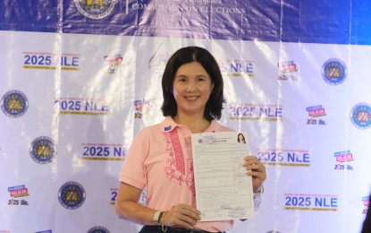 <p><strong>REELECTION.</strong>  Senator Pia Cayetano files her certificate of candidacy (COC) on Sunday (Oct. 6, 2024) at the Manila Hotel Tent City.  Cayetano is seeking reelection under the administration slate. <em>(PNA photo by Avito Dalan)</em></p>