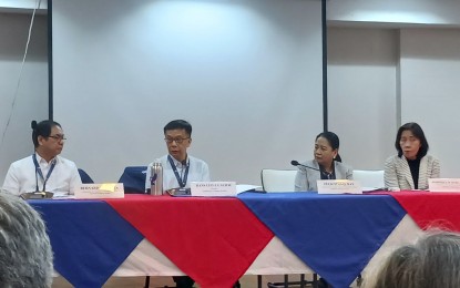 <p><strong>RUNAWAY</strong>. Migrant Workers Secretary Hans Leo Cacdac (2nd from left) leads a press briefing on Monday (Oct. 7, 2024). He said the two overseas Filipino workers under the Philippines-South Korea pilot caregiving program who did not return to work on Sept. 18 after the Chuseok Festival were arrested in Busan on Oct. 4<em>. (PNA photo by Marita Moaje)</em></p>