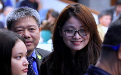 <p><strong>NOT RUNNING.</strong> Dismissed Bamban, Tarlac mayor Alice Guo attends the Senate inquiry on illegal Philippine Offshore Gaming Operators on Tuesday (Oct. 8, 2024). Guo told senators that she would not seek reelection in the 2025 midterm polls to concentrate on the various charges she is facing. <em>(PNA photo by Avito Dalan)</em></p>