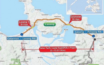 <p><strong>NEW ROAD</strong>. A map showing the location of the proposed Samar Pacific Coastal Road (SPCR) 2 project in Northern Samar. The provincial government has welcomed the recent loan agreement on the USD111.43 million SPCR 2 project between the Philippine government and the Export-Import Bank of Korea. <em>(Photo courtesy of Northern Samar provincial government)</em></p>