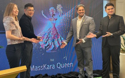 <p><strong>UNVEILED.</strong> The design revelation of the MassKara Queen, a 16-foot statue that will rise on the top of the 300-room Kingsford Hotel Bacolod set to open in 2028. The unveiling was led by Harold Geronimo (2nd from left), Megaworld vice president for public relations and media affairs, with (from left) Megaworld Hotels and Resorts executives Charlene Go-Co, group director for marketing and communications; Avinash Menon, cluster general manager for Visayas Properties; and Nico Velasquez, group director for public relations. <em>(Photo courtesy of John Dale Salazar)</em></p>