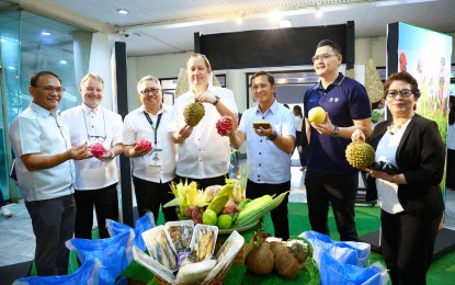 <p><strong>WORLD FOOD DAY.</strong> Officials from the Department of Agriculture and representatives of the United Nations Food and Agriculture Organization join the celebration of World Food Day at the agency’s central office in Quezon City on Monday (Oct. 14, 2024). The DA will be highlighting local agricultural products from different regions until Oct. 16. <em>(Photo courtesy of DA)</em></p>