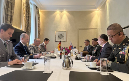 <p><strong>MILITARY TIES</strong>. The Armed Forces of the Philippines, led by Chief of Staff Gen. Romeo Brawner Jr. (2nd from left, right side), and the German Armed Forces hold high-level discussions in Munich, Germany on Feb. 14, 2025. The AFP on Sunday (Feb. 16) said the meeting focused on expanding collaboration in cyber warfare, military education and training, and maritime cooperative activities. <em>(Photo from AFP FB)</em></p>