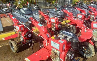 <p><strong>POWER TILLERS</strong>. The Zamboanga City government distributes 48 units of power tillers worth PHP5 million to farmers' associations in pursuit of its commitment to boost the local agriculture sector. The distribution of the farm equipment, which was the third batch, was held during the convocation activity in front of city hall on Monday (March 3, 2025). <em>(Photo courtesy of Zamboanga CIO)</em></p>