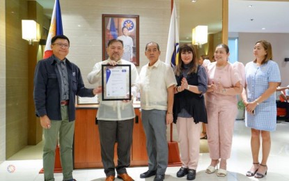 Philippine Charity Sweepstakes Office (PCSO) general manager receives the ISO 9001:2015 Quality Management System (QMS) recertification.