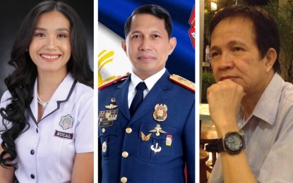 <p>Dylan Zinead Xiv Tanji, Police Regional Office 5 (Bicol) Director Brig. Gen. Andre Dizon, and Bicolano historian Danilo Madrid Gerona<em> (Contributed photos)</em></p>