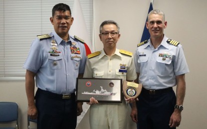 <p><strong>BOOSTING DEFENSE TIES.</strong> Philippine Coast Guard (PCG) Deputy Commandant for Operations Vice Admiral Edgar Ybañez (from left), Japan Coast Guard (JCG) Vice Admiral Odachi Hiroaki, and United States Coast Guard (USCG) Captain Brian Krautler at the 10th Regional Headquarters of the JCG in Kagoshima, Japan on Monday (June 16, 2025). The PCG’s visit was in line with President Ferdinand R. Marcos Jr.'s vision of forging closer defense and security cooperation, as well as lasting economic partnerships, with major countries in the region.<em> (Photo courtesy of PCG)</em></p> <p><strong>BOOSTING DEFENSE TIES.</strong> Philippine Coast Guard (PCG) Deputy Commandant for Operations Vice Admiral Edgar Ybañez (from left), Japan Coast Guard (JCG) Vice Admiral Odachi Hiroaki, and United States Coast Guard (USCG) Captain Brian Krautler at the 10th Regional Headquarters of the JCG in Kagoshima, Japan on Monday (June 16, 2025). The PCG’s visit was in line with President Ferdinand R. Marcos Jr.'s vision of forging closer defense and security cooperation, as well as lasting economic partnerships, with major countries in the region.<em> (Photo courtesy of PCG)</em></p>