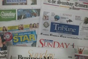 Banner stories of Manila's leading newspapers, Sun. Feb. 9, 2020