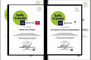 2 PH hotels recipients of WTTC Safe Travels stamp