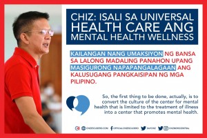 Escudero pushes inclusion of mental health wellness in UHC