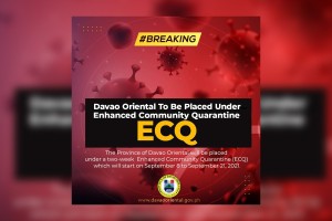 DavOr under 14-day ECQ starting Sept. 8