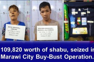 2 drug peddlers yield P100-K shabu in Marawi