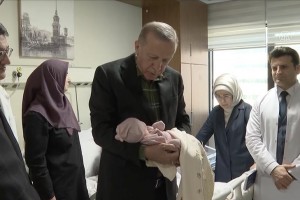 Turkish president names baby of quake victim at Istanbul hospital