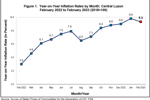 C. Luzon’s inflation rate slows down to 9.3% in February