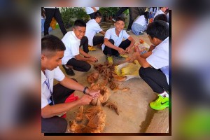 Learners donate coco husks, plastic bottles for oil spill booms