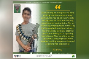 NPA rebel surrenders to gov't troops in Camarines Sur