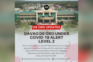 Davao Oro under Alert Level 2 due to high Covid-19 cases