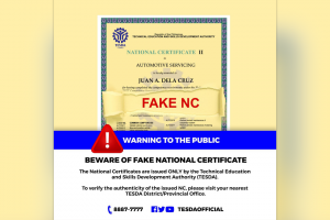 Man nabbed for selling fake TESDA certificates, driver’s licenses