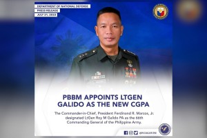 DND welcomes appointment of Galido as new PH Army chief