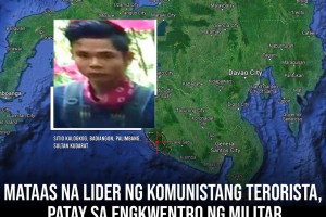 NPA leader slain in S. Kudarat clash with Army troops