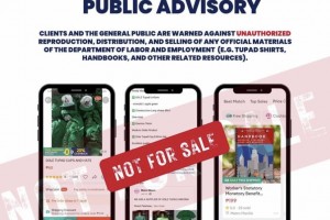 TUPAD shirts, other materials not for sale, DOLE warns public