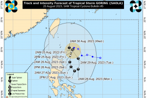 Goring slightly intensifies, Signal No. 1 raised over 4 areas