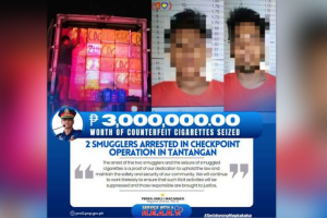 Cops foil P3-M cigar smuggling try in South Cotabato