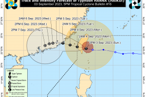 Typhoon Hanna to leave PAR late Sunday or early Monday