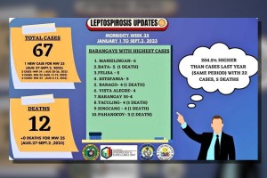 Bacolod City logs 12 deaths, 204% rise in leptospirosis cases