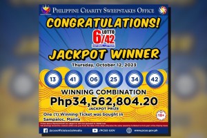 Manila bettor hits P34.5-M lotto jackpot