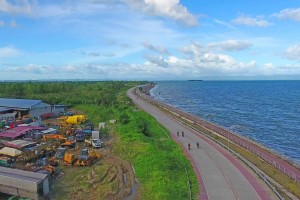 Leyte storm surge protection wall 59% done