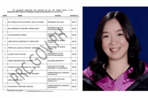 Negrense PT exam topnotcher says feat more than what she prayed for