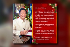 PBBM urges Filipinos to be instrument of light, hope this Christmas