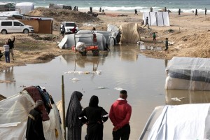 Heavy rains flood camps sheltering displaced Palestinians