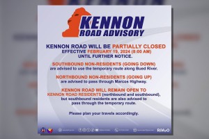 DPWH: Kennon Road partially closed for repairs starting Feb. 19