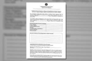 PI signature withdrawal form now available at Comelec offices