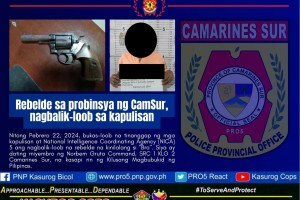 NPA rebel surrenders in Camarines Sur