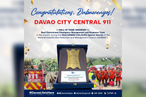 Davao’s Central 911 is Gawad Kalasag Hall of Famer