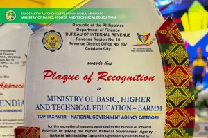 BIR names BARMM education ministry as top taxpayer