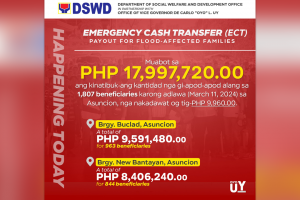 DavNor town gets P18-M emergency cash transfer from DSWD