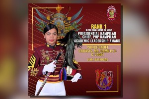Female cadet from Batangas is PNPA Class 2024 topnotcher
