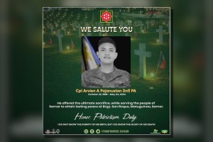 Army pays tribute to soldier slain in Samar clash