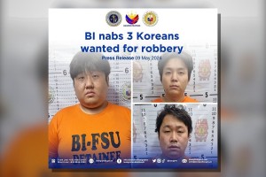 3 S. Koreans nabbed for robbery in BI custody pending records check
