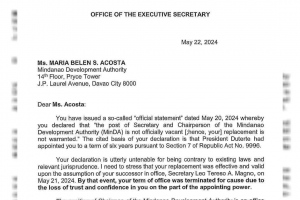 Palace exec tells beleaguered MinDA chief to step down