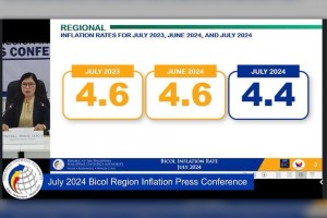 Bicol inflation rate decelerates to 4.4% in July