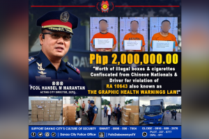 2 Chinese nationals nabbed, P2-M illegal cigarettes seized