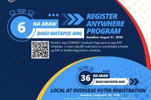 Comelec's Register Anywhere Program until Aug. 31 only