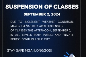 Iloilo City suspends afternoon classes due to inclement weather